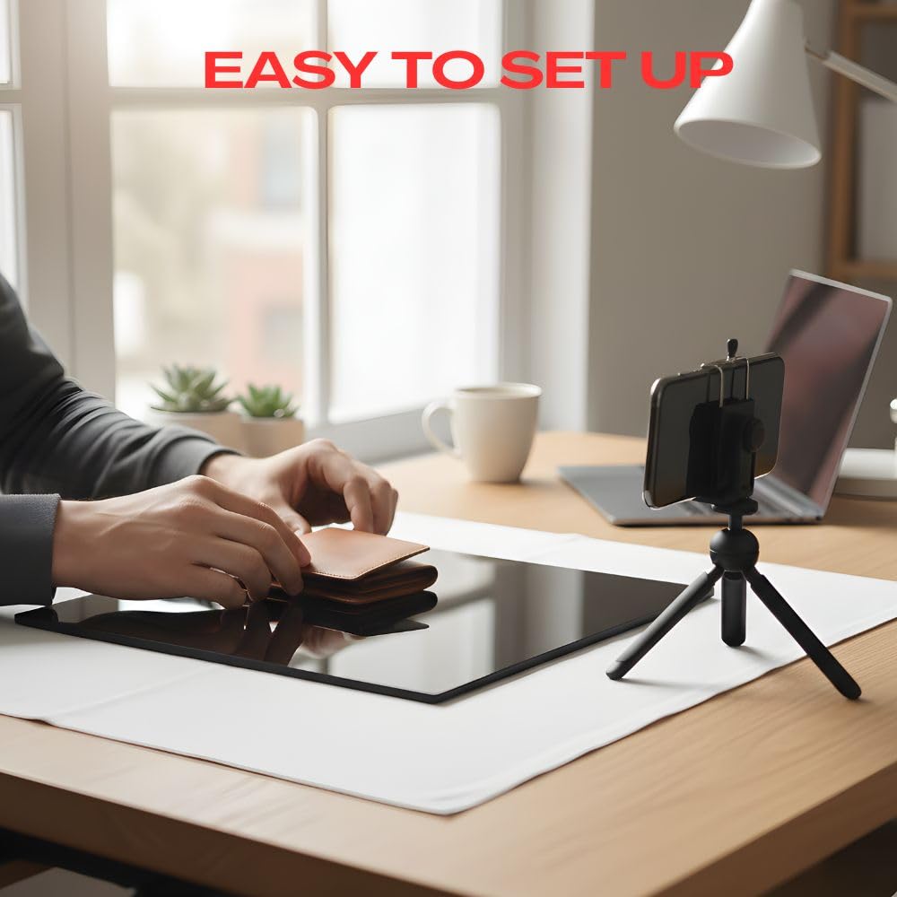 SMILEDRIVE® Acrylic Display Table Riser, White & Black, 12x12inch, Set of 2 4