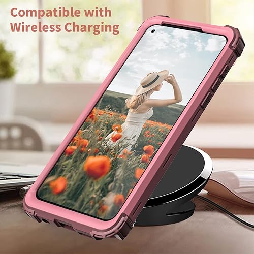 Miniatura 5 de Fingic Funda compatible con Moto G Stylus 5G 2021, 3 en 1, de policarbonato duro resistente, silicona suave, a prueba de golpes, funda protectora