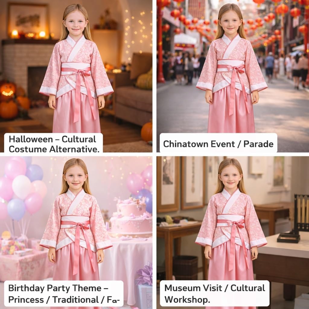 Lazutom Girls' Ancient Chinese Traditional Hanfu Dress Fancy Costume for Christmas Parties Carnival - Image 7