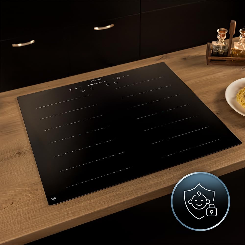 Cecotec Plaque à induction Bolero Squad I 4001 Flex. Plaque à induction avec zone flexible, puissance max. de 7200W, 9 niveaux, Touch Slider, Stop&Go, fonction Booster et sécurité enfants.