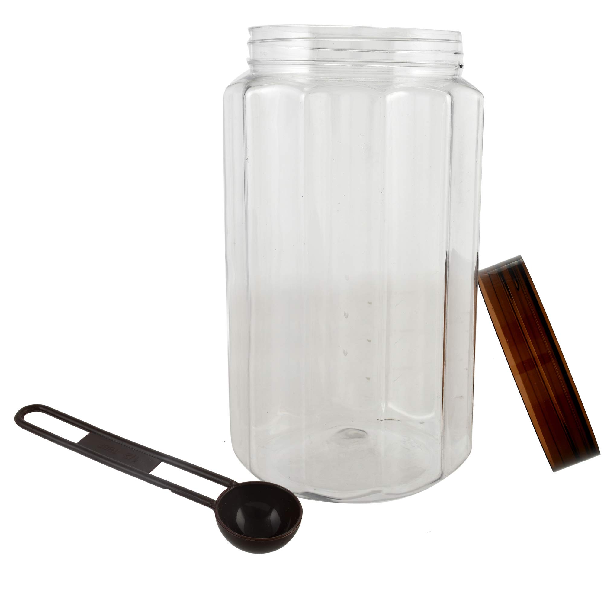 Kuber Industries KUBMARTK11050 Zestaw 6 hermetycznych doniczek z opalowego tworzywa sztucznego (61100 i 1500 ml, brązowe)