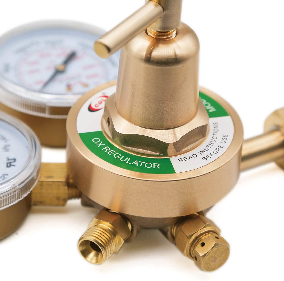 CDL Medium Duty Oxygen Regulator CGA540,Victor Compatible,Easy to Read Dual Scale, Forged Brass Body and Bonnet, Welding Gas Regulator, Large Tank Gauge,Outlet 0-200PSI Inlet 0-4000PSI,LX75