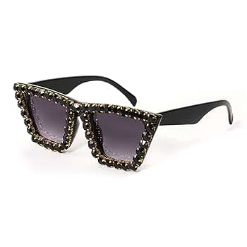 Amazon.com: FEISEDY Women Crystal Square Cat Eye Sunglasses