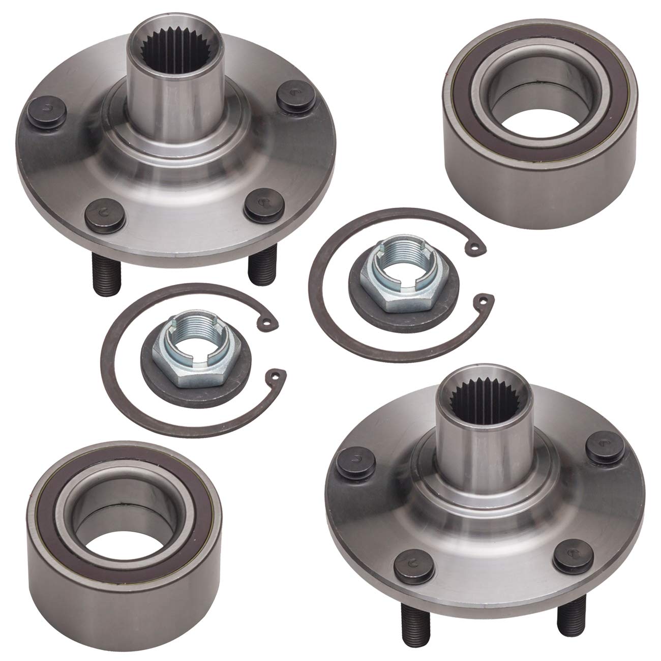 TUCAREST 518519 x2 (Pair) Front Wheel Bearing and Hub Assembly Compatible With 2010 11 12 2013 Ford Transit Connect [5 Stud Hub Repair Kit]