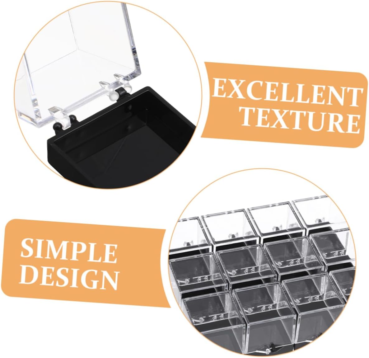 ORFOFE 4pcs Mineral Specimen Storage Boxes Reusable Display Cases Elegant Boxes for Rock Collection