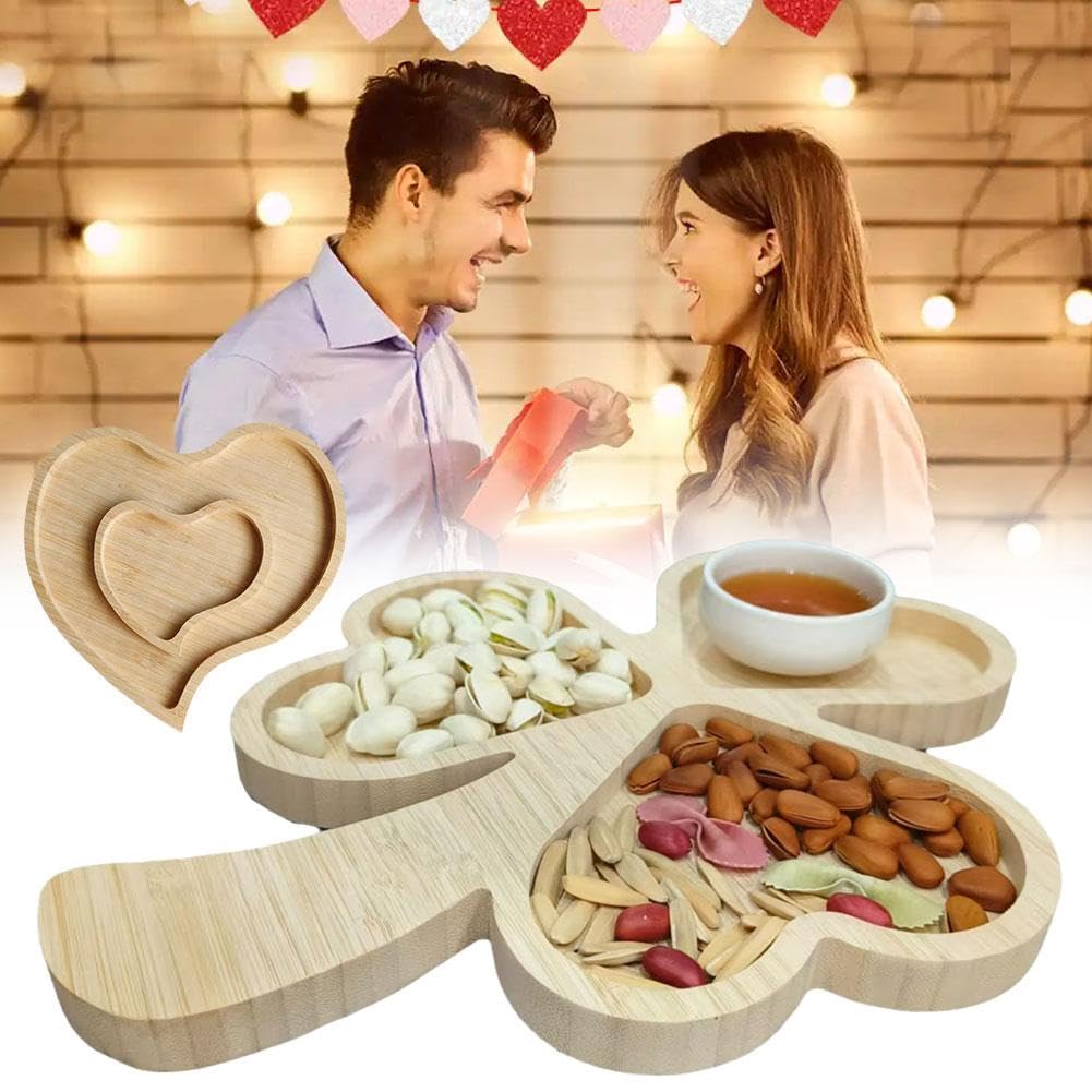 Darido Vassoio In Legno D'Ulivo A Forma Di Cuore 20cm, Fatto A Mano, Per Antipasti, Tapas, Noci E Decorazioni