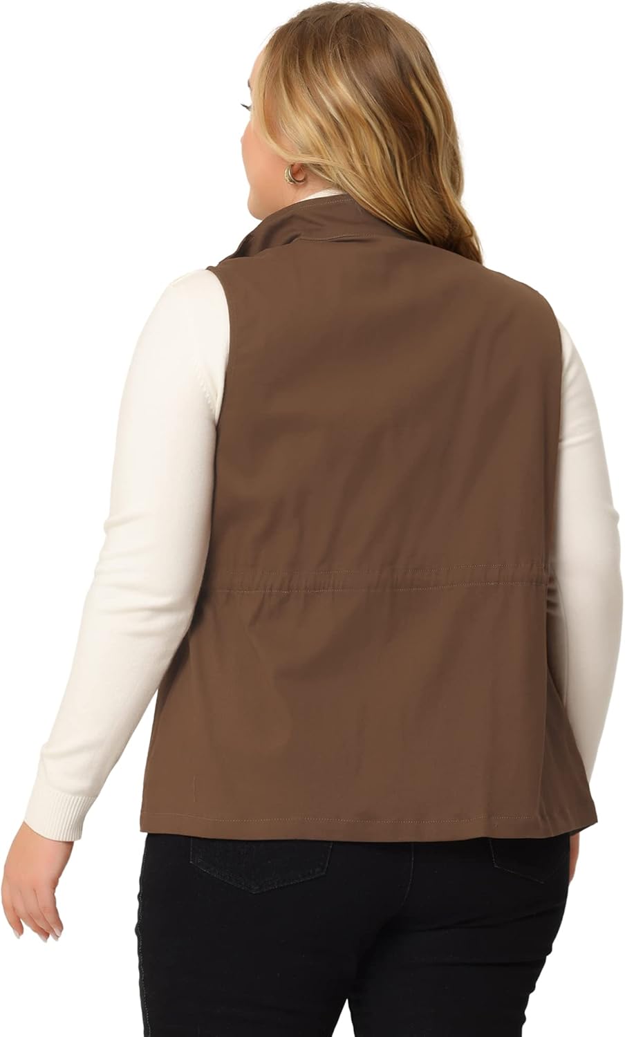 Agnes Orinda Plus Size Jackets for Women Lightweight Sleeveless Anorak Cargo Vest - Image 4