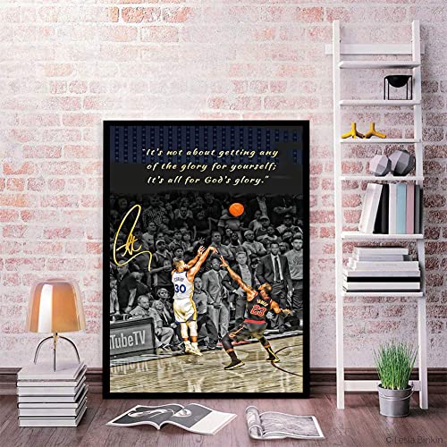 Wrlgz Basketball Legend Superstar Poster Canvas Sports Wall Art Print Posters Modern Home Bedroom Decor For Men Boys Teens Basketball Fans Unique Memorabilia Gift, 16" X 24" No Frame #TOP4