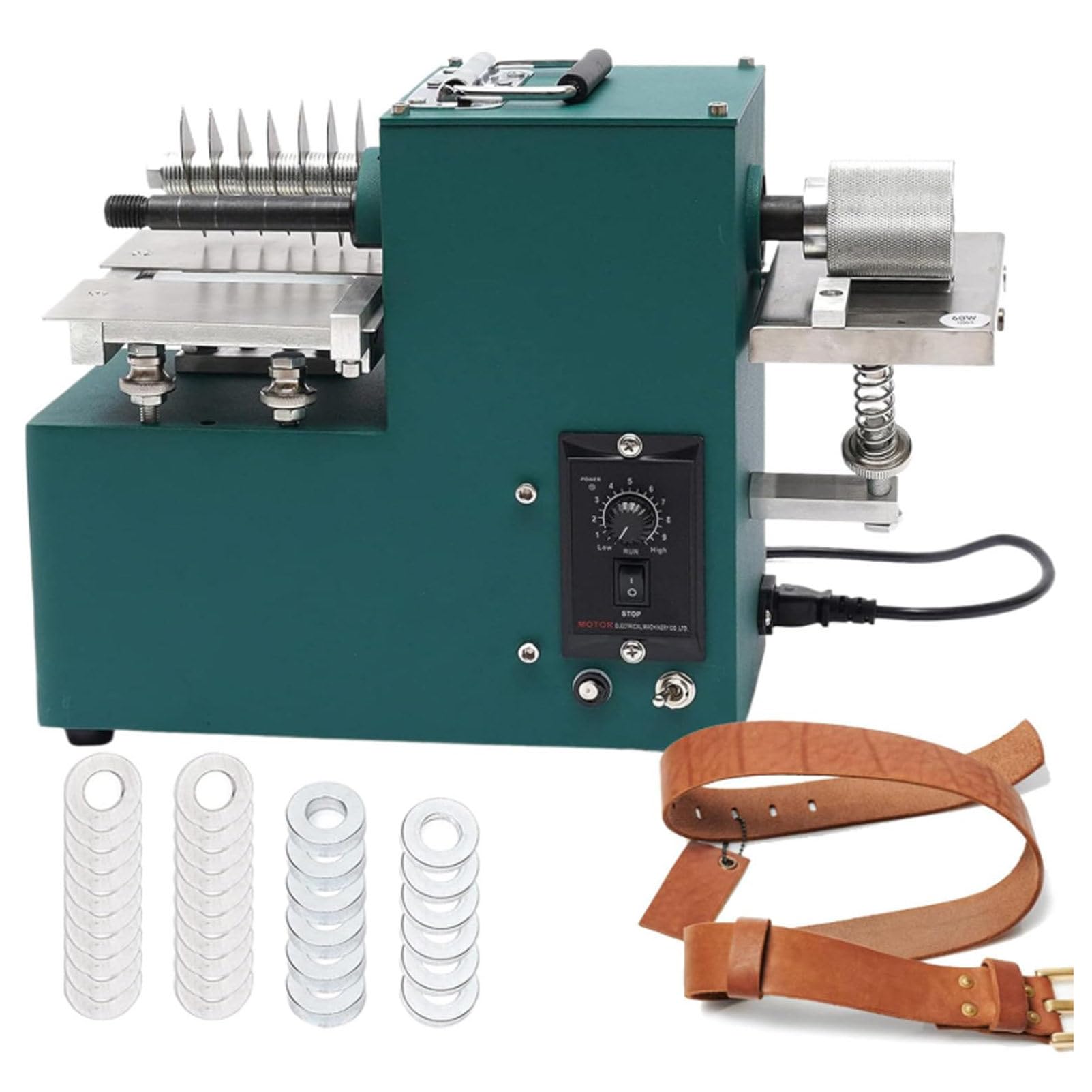 Electric Leather Splitter Machine, Leathers Strip Cutter Machines, Leathercraft Strap Splitters for DIY Projects, Crafting Bags, Shoes, Leather Lovers and Paper, with 1/2/5/10mm Gasket DoubleHead