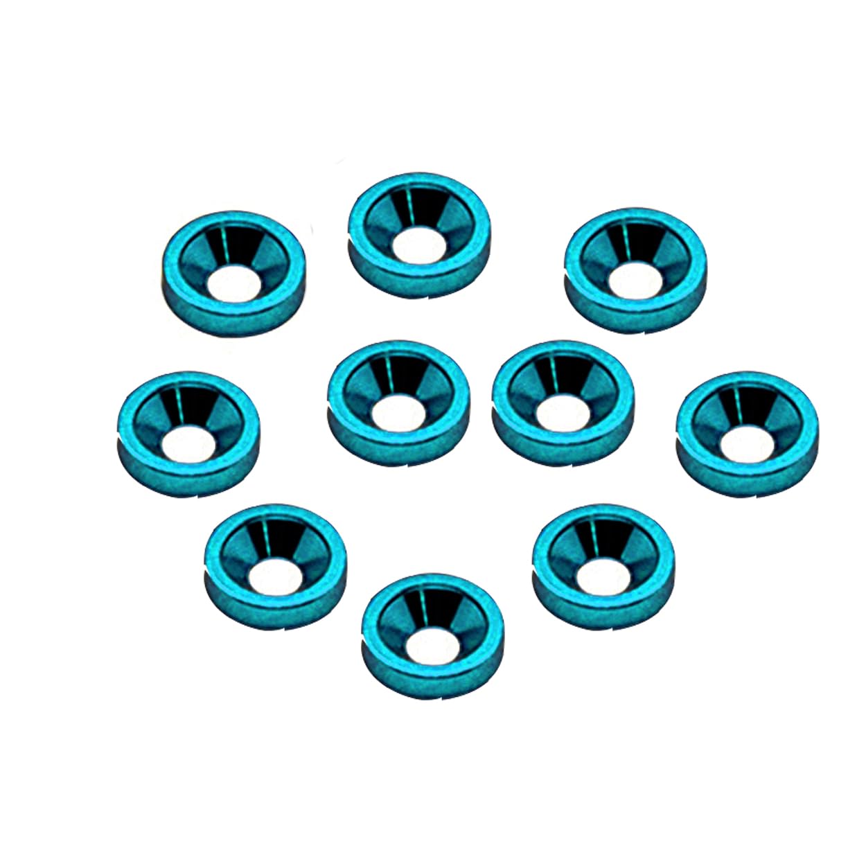 Core RC CR302 - Alloy M4 Washers, Countersunk, Blue (10)