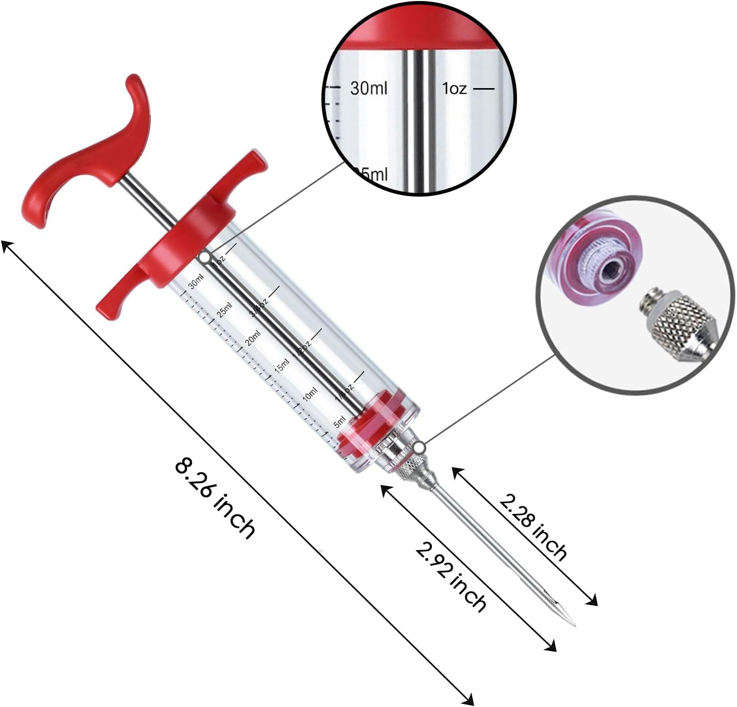 Plastic Turkey Baster Meat Injector Syringe Kit, Meat Baster for Cooking & Basting, Large Capacity Marinade Injector for Thanksgiving & Christmas Turkey Beef Pork Chicken Roasting Smoking BBQ