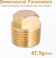 Vista 2 de 2 tapones de drenaje NPT de 1/2 pulgada, tapón de drenaje de barco de latón macizo, tapones de drenaje mejorados para Bayliner Four Winns, Glastron