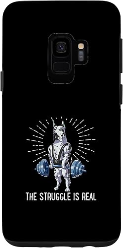 Galaxy S9 Struggle Is Real Dogo Argentino Deadlift Fitness Case