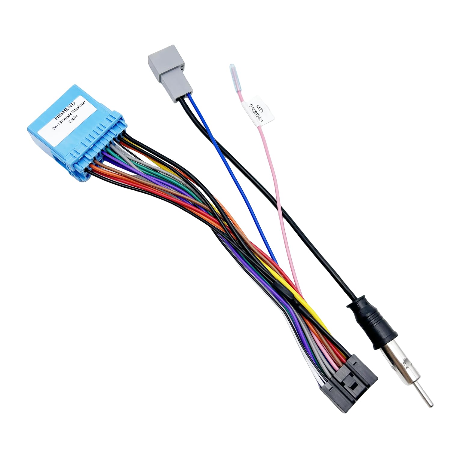 Adaptador de arnés de radio ISO de 16 pines para Honda 1998-20011 Acura 1999-2008 Suzuki 2002-2013, arnés de cableado estéreo de coche Android de 16 pines con cable de antena inversa SWC para Accord