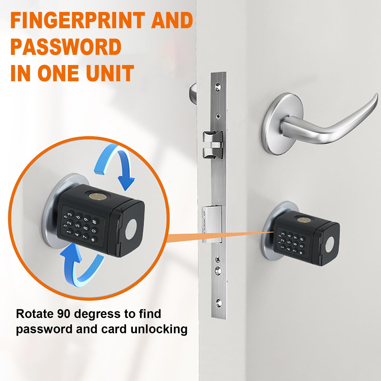bombin cerradura inteligente,Cerradura electronica con Código,Tarjeta RFID,Cerradura Inteligente WiFi,Smart lock Fácil de Instalar，ácil de Instalar,puerta exterior de 60-100mm