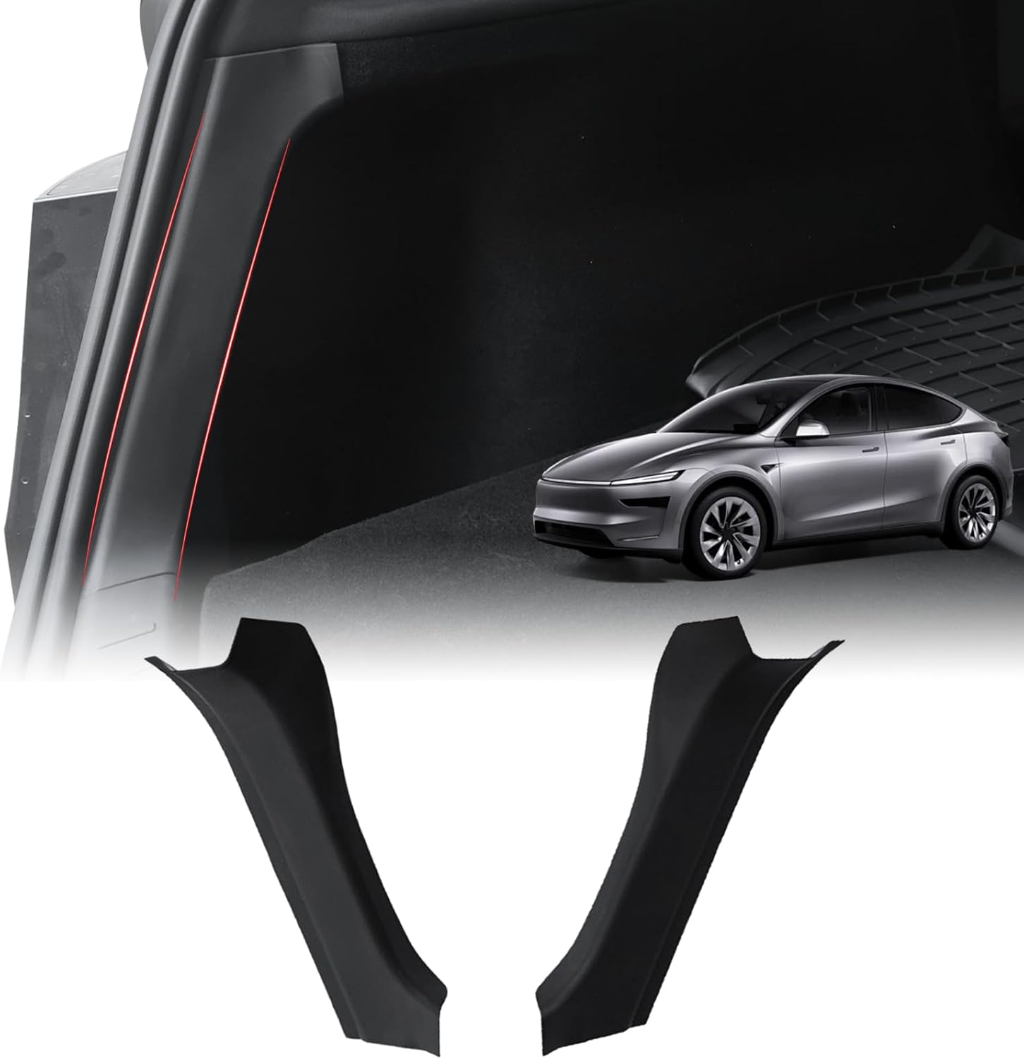 2Pcs Rear Trunk Side Protector for Tesla Model Y Juniper 2025-2026 - TPE Anti-Scratch Cover, Precision Fit, No Tools Installation, Model Y Juniper Interior Accessories 2025