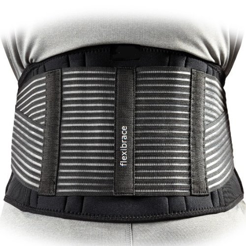 Back Support Brace Belt Lumbar Waist Double Adjust by Flexibrace ® (Medium)