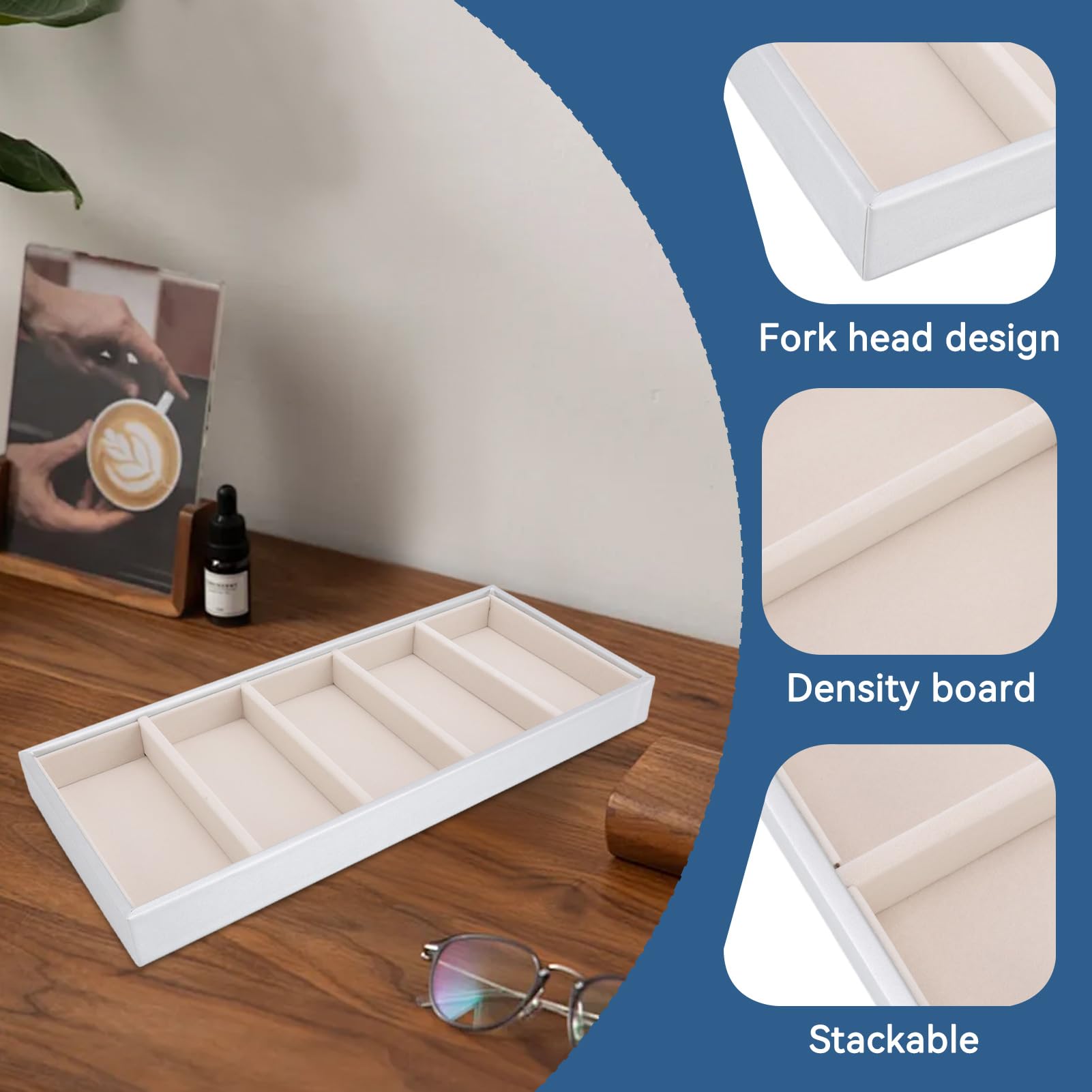 TMISHION Plateau à Bijoux Boîte De Rangement En Verre En Métal Vintage