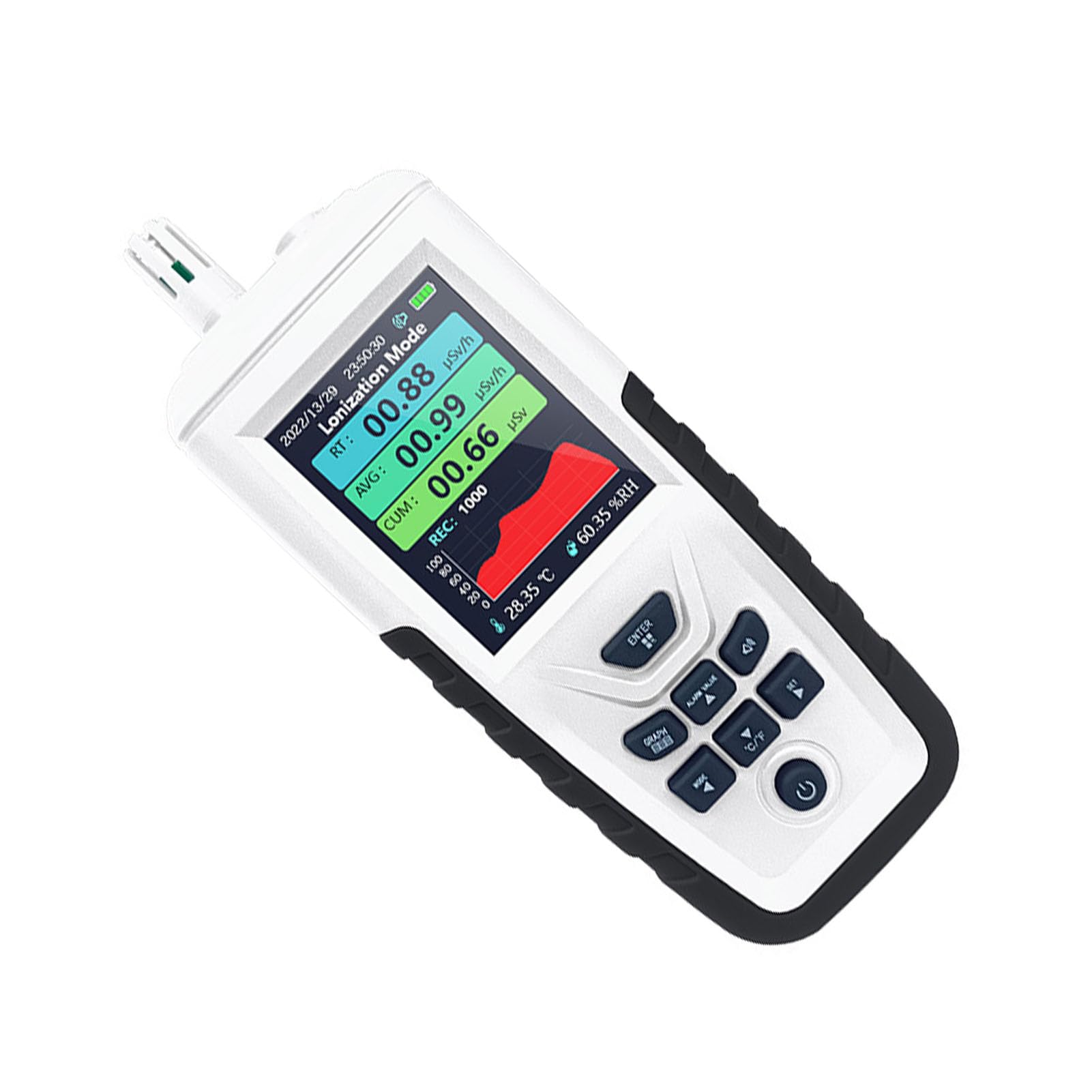Detector de Radiación Nuclear, Monitor de Radiación de Contador Geiger ABS de 0 a 999,9 USv H, Detección de Rayos X Beta Gamma con Alarma de Luz Sonora para Uso Personal en Hospitales