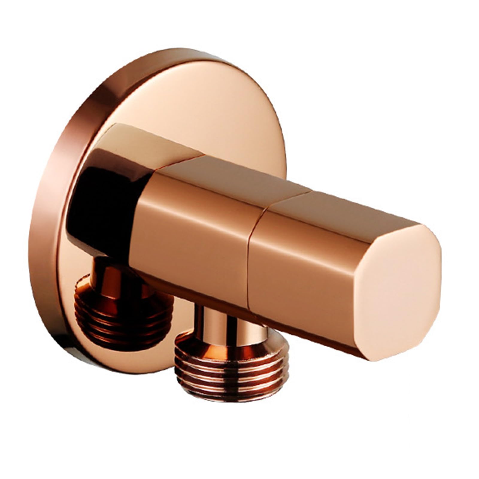 Llave de Escuadra 1/2 de Latón con Núcleo Cerámico Válvula Angular Caliente y Frío de Pared para Baño, Cocina,Oro Rosa