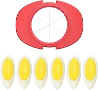 Vista 3 de Juego de rebanador de huevos con 3 cortadores - Corta huevos duros en rodajas finas, gajos o mitades - Rebanar huevos manualmente fácil - Sin