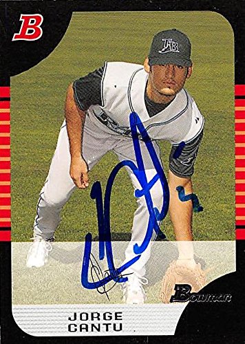 Sports Memorabilia Autograph Warehouse 247546 Jorge Cantu Autographed Baseball Card - Tampa Rays 2005 Bowman - No. BDP22