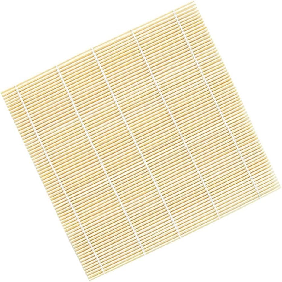 Yellow Bamboo Rolling Mat DIY Onigiri Rice Roller Sushi Roller Bamboo Sushi Rolling Mat Maker Square DIY Onigiri Rice Roller Sushi Mats Bamboo Specialty Plates, 1