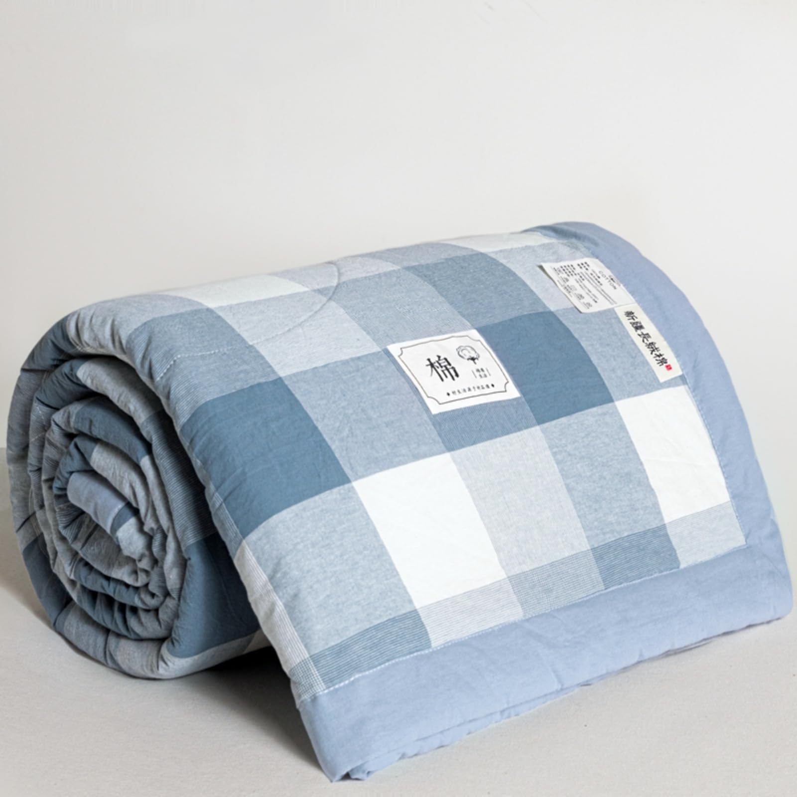 Odot Coverless Duvet 4.5 Tog for Single Double King Size, Summer Coverless Duvet 250 Count No Cover Needed Lightweight Breathable Soft Cosy Cold Quilt Blanket (Check 8,180x220cm)