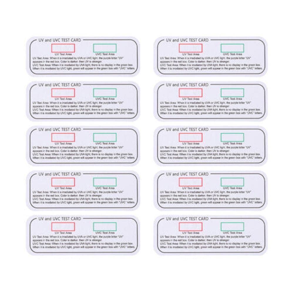 10PCS Luce Ultravioletto Test Cards UVA UVC Carte di Test Luce UV Carte Indicatore di Prova Accessori Lunghezza d'onda