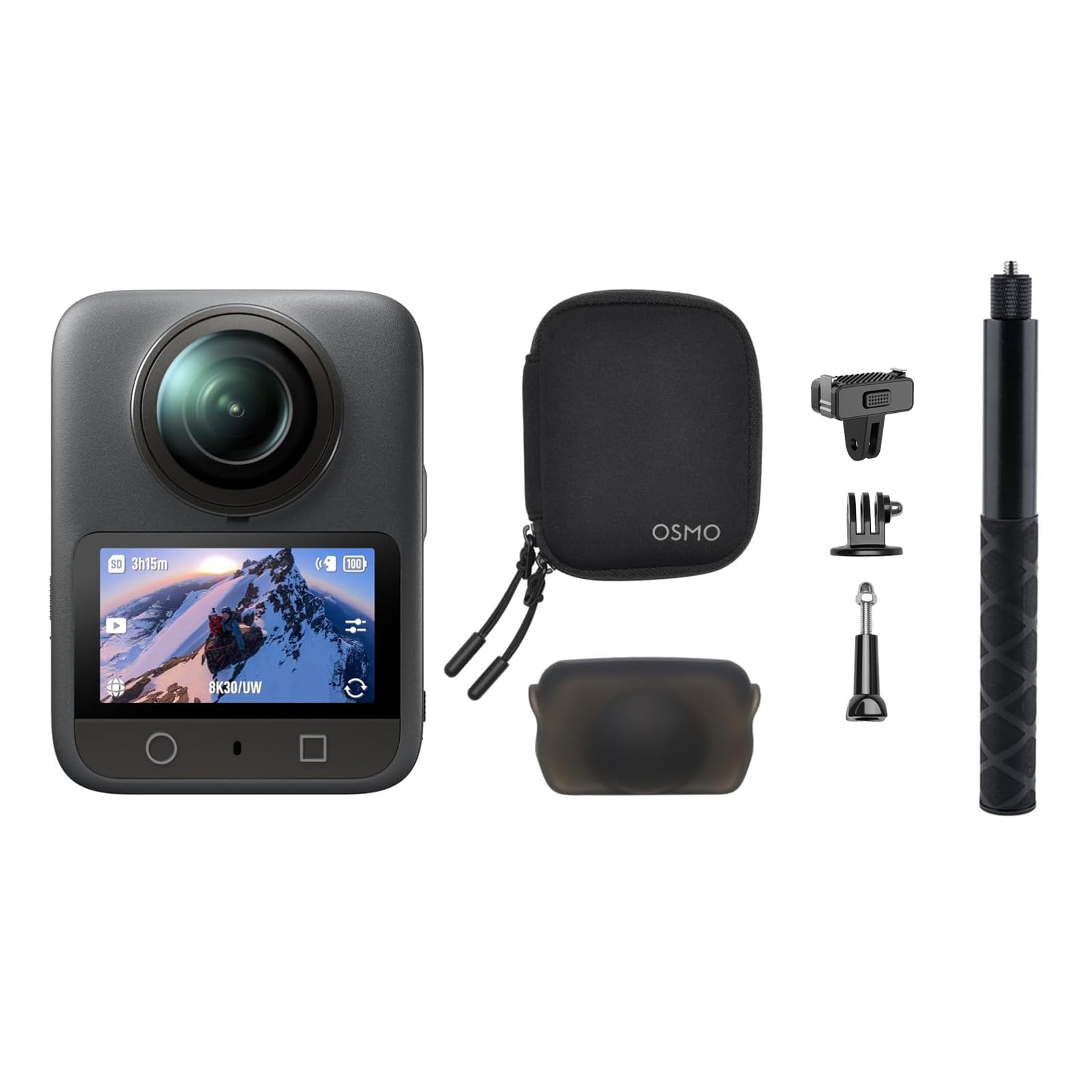 DJI Osmo 360 Skiing Combo, 360 Camera with 1-Inch 360° Imaging, Native 8K 360° Video, 1.2m Invisible Selfie Stick, 4K/120fps & 170° Boost Video, -20°