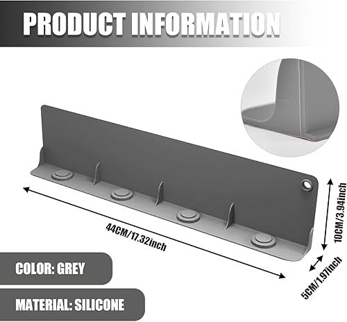 Miniatura 6 de Protector contra salpicaduras para fregadero de cocina, ventosa, impermeable, diseño de pendiente, protector contra salpicaduras de silicona,