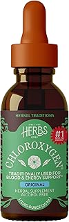 Herbs Etc. ChlorOxygen Chlorophyll Concentrate Alcohol Free Liquid Extract - Liquid Chlorophyll Drops - Detoxifying & Deodorizing - Skin, Gut & Energy Support - Gluten-Free - 1 fl oz (66 Servings)