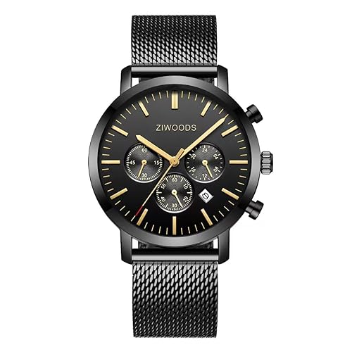 Chronograph Watches for Men, Fashion Sleek Minimalist Quartz Analog Mens