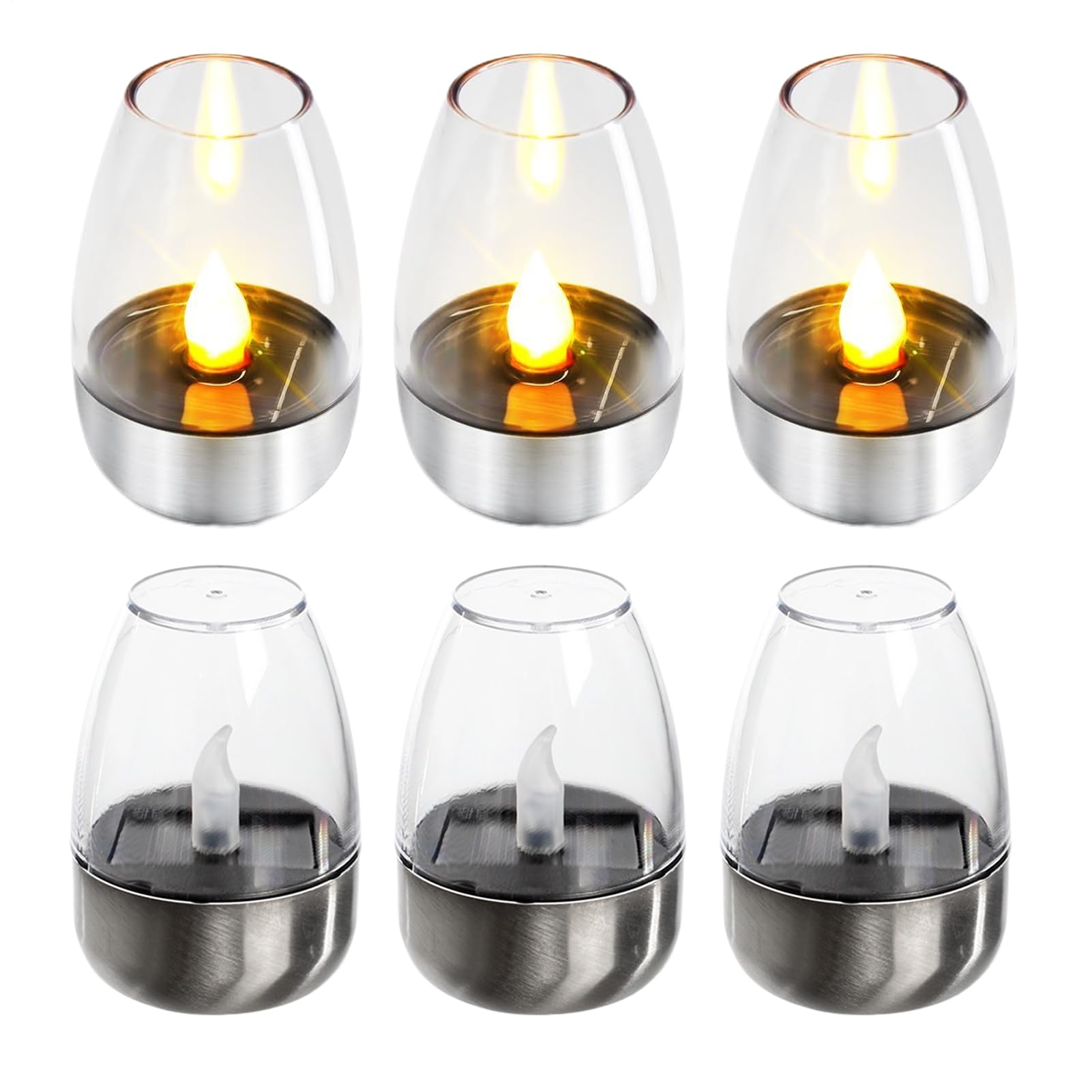 Bougies de table étanches et réutilisables à énergie solaire x6