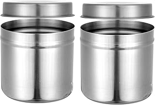 GRIRIW 2pcs Stainless Steel Storage Tank Candy Tins Stainless Steel Storage Jar Coffee Tea Sugar Canister Balm Tins Candle Cans Food Container Seasoning Container Household Coffee Grounds