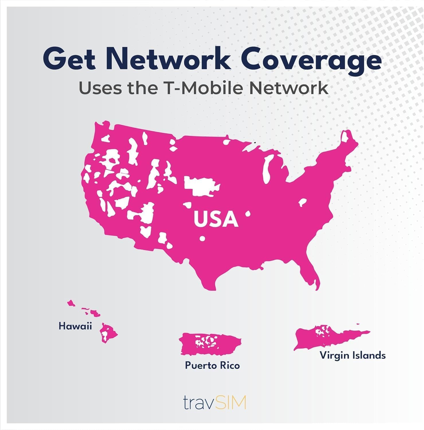 travSIM USA eSIM | T-Mobile Netz | Unbegrenzte Daten, Anrufe & Texte in den USA | e SIM Amerika funktioniert auf eSIM kompatiblen iOS & Android Geräten | e SIM Karte USA 14 Tage