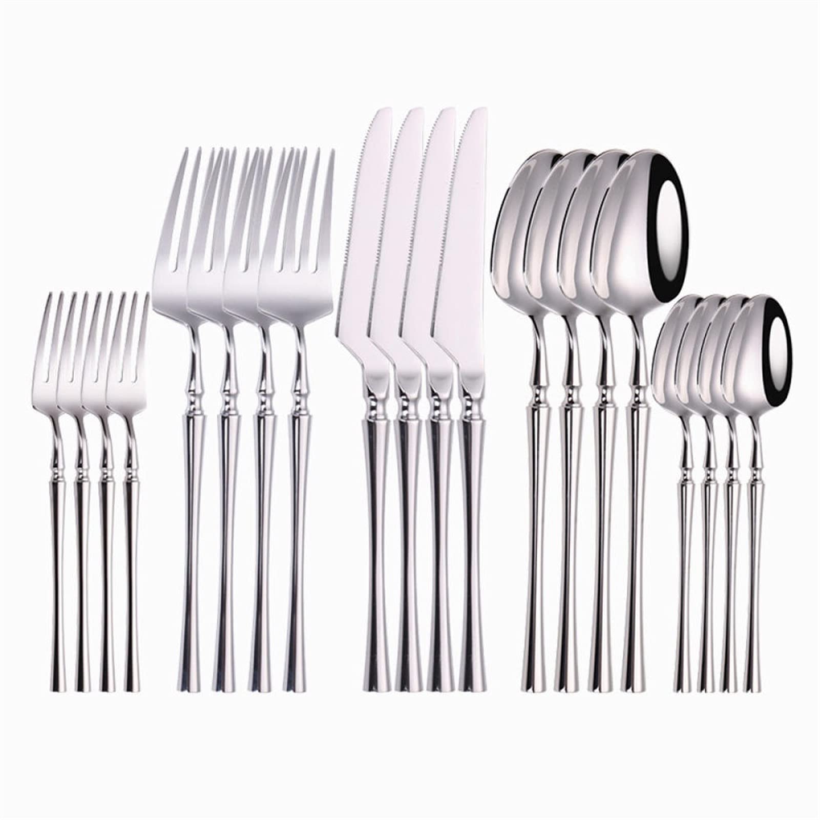 Edelstahlbesteck Besteckset, Besteck-Sets Besteck Edelstahl Löffel Gabel Messer Set Spiegel Licht Geschirr Geschirr Set Kaffee Tee Löffel Besteck Set