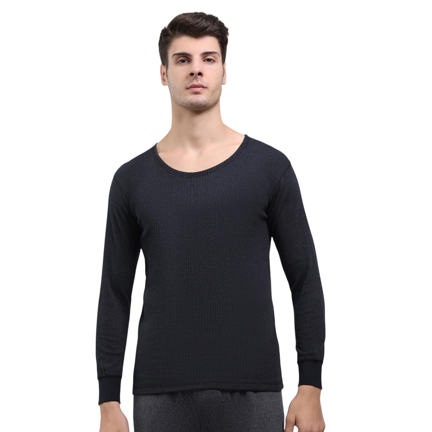 Men Regular Fit Solid Printed Round Neck Pull On Full Sleeve Winter Men Thermal Vest (Pack OF 1)-image-21