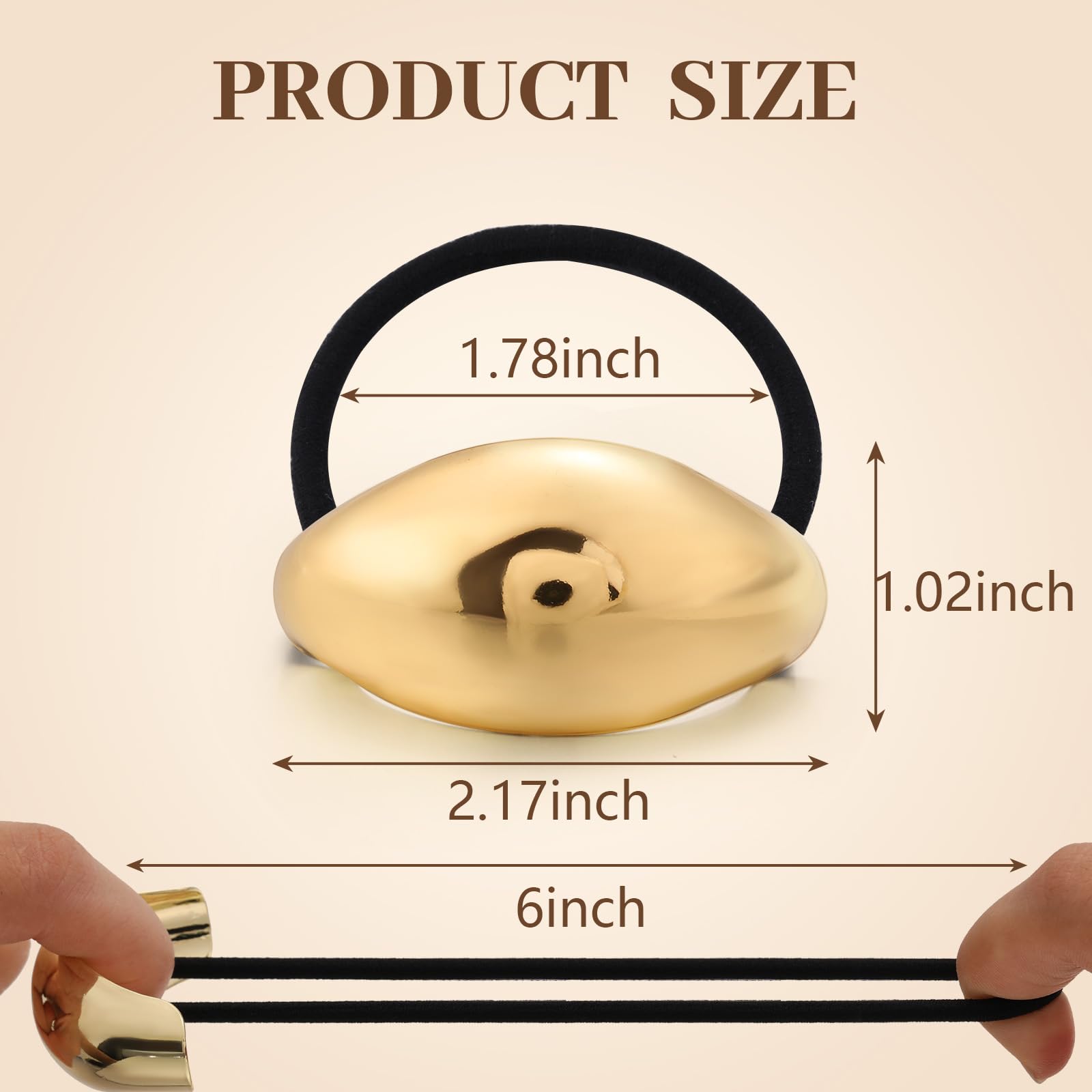 Amazon.com : 3PCS Gold Hair Ties, Metal Hair Ties for Thick 