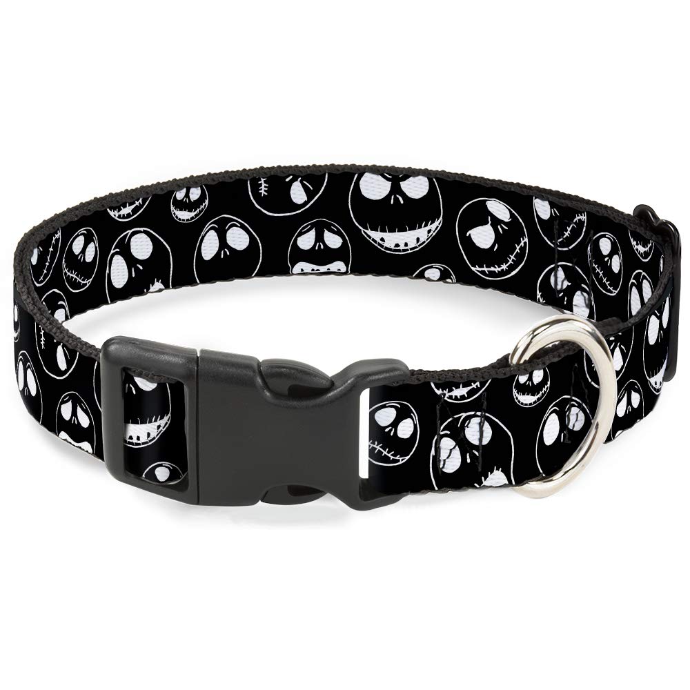 Collar de plástico Buckle Down Jack para perro negro y blanco