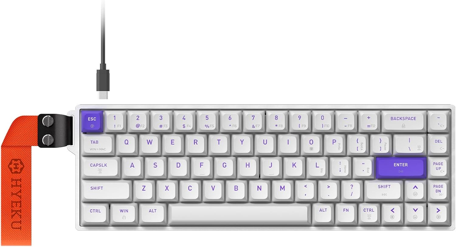 Hexgears HK-K22 Gaming Keyboard with Hall Effect Magnetic Switch, Rapid Fast Magnetic Keyboard with Adjustable Trigger, 8000Hz Polling, RGB Backlit 65% Compact Keyboard Design for PC(White)