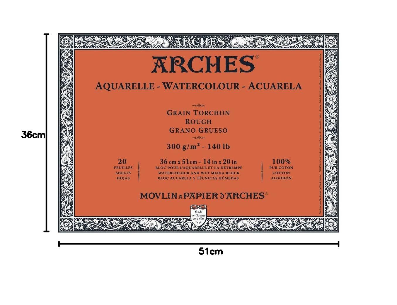Maruman Arches watercolor paper block 36 x 51 E Coarse 177-171 (japan import)'