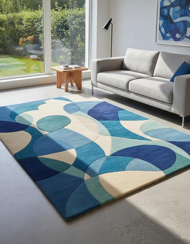 Image of zia carpets Hand Tufted Woollen Modern Collection Bedroom & Living Room Carpet Size 10 X 13 Feet