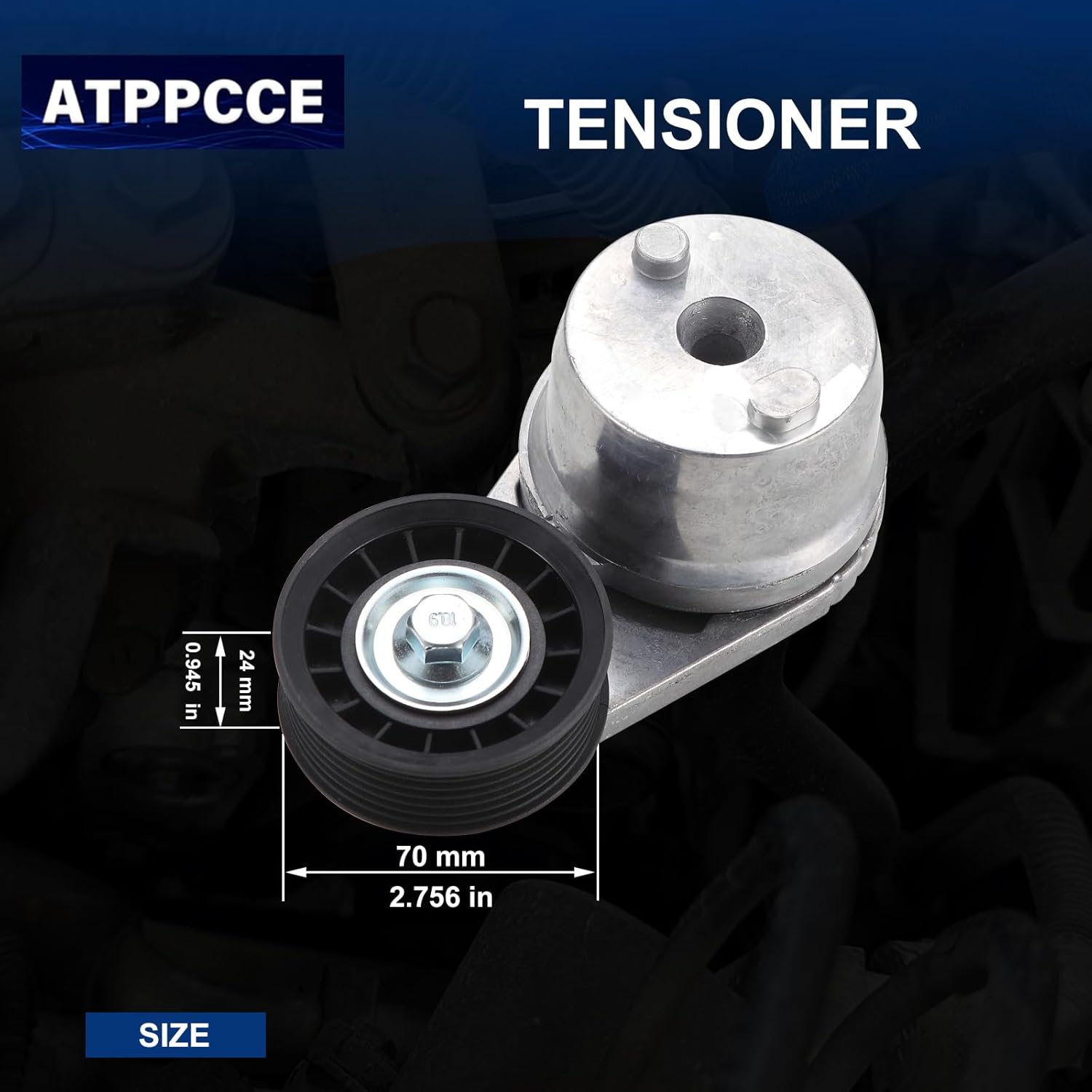 38172 Belt Tensioner Assembly With Pulley For 03-16 Chevy Express/Silverado Series Pickup/C4500/Express 4500/C5500 GMC Savana/C4500 Hummer H1 OE# 39242 89259 8972886250 97329062