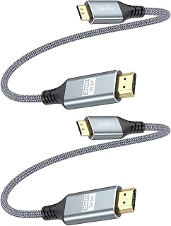 4K Short Mini HDMI to HDMI Cable 1FT 2-Pack, HDMI to Mini HDMI Cable