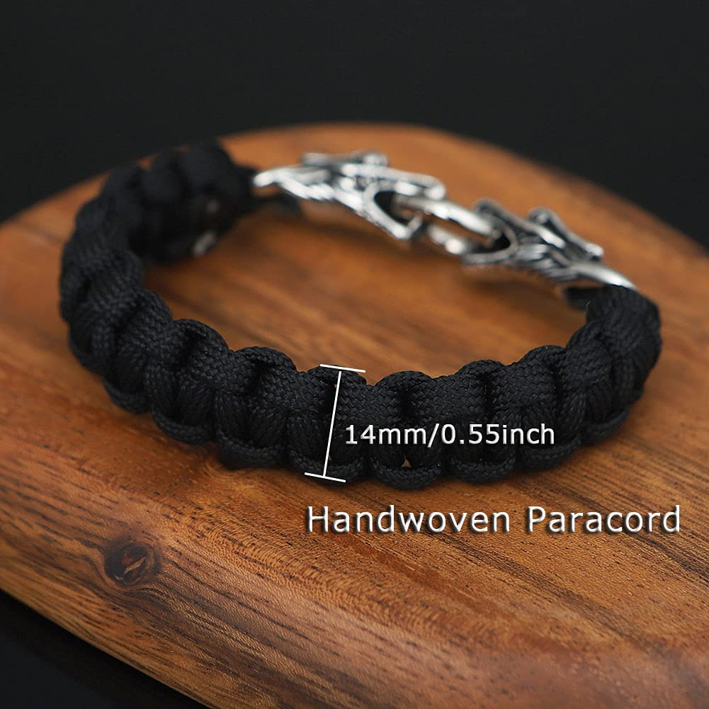 Naszyjnik ze stali nierdzewnej. Warkocz link paracord bransoletka Nordic Viking Talizman Biżuteria Łańcuch smoka