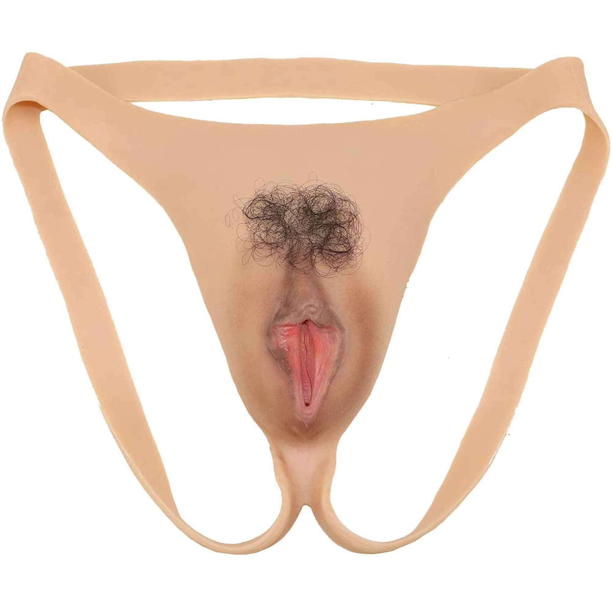 ZXJEN Mutandine da Crossdresser, Mutandine Morbide da Uomo in Silicone con Dita in Cammello Nascondere Gaff Perizoma per Transgender Drag Queen Shemale