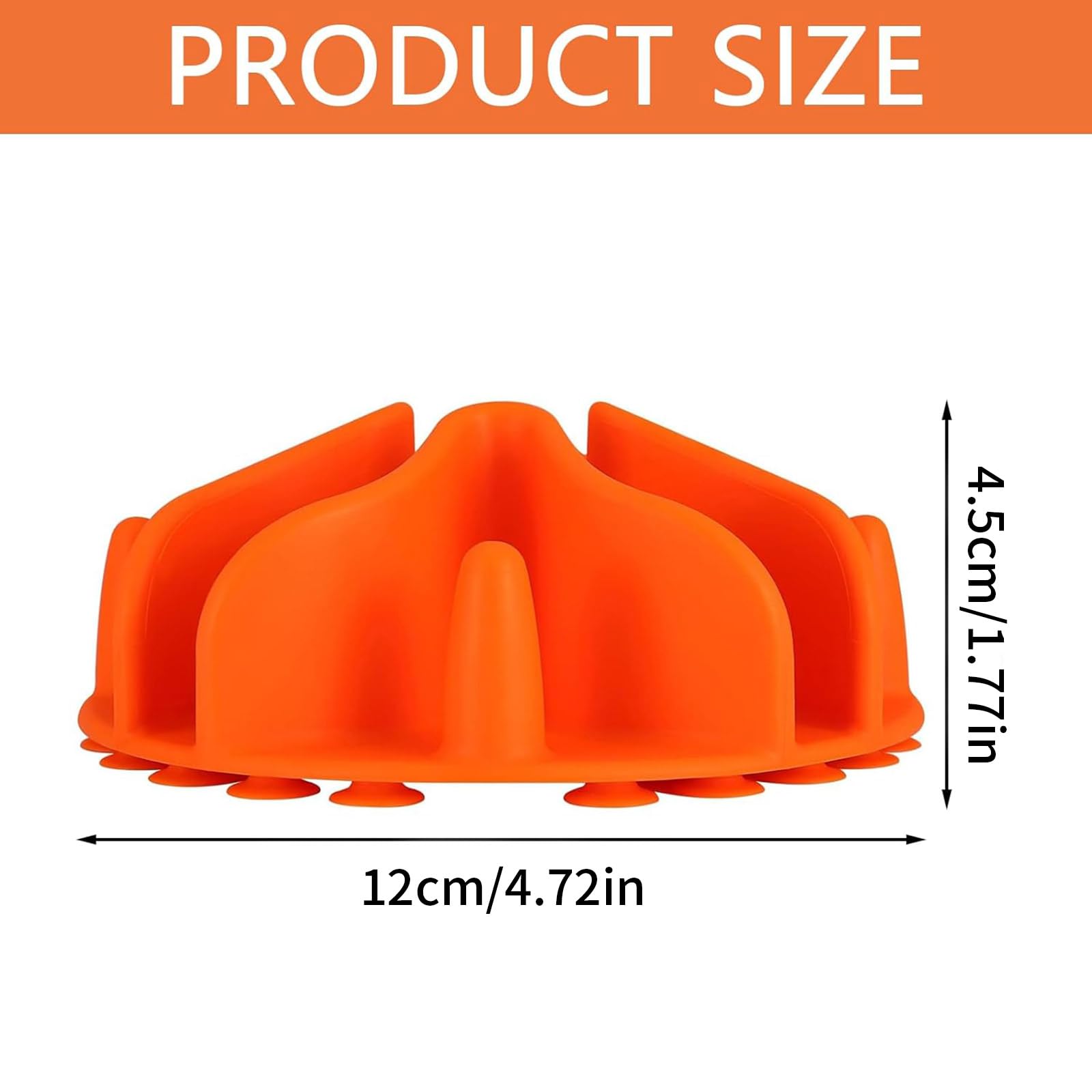 One Piece Silicone Slow Feeder Dog Bowl Insert Stong Suction Cups Silicone Pet Slow Feeder Spiral Insert for Most Dog Bowl Dog Dish (Orange - Image 2