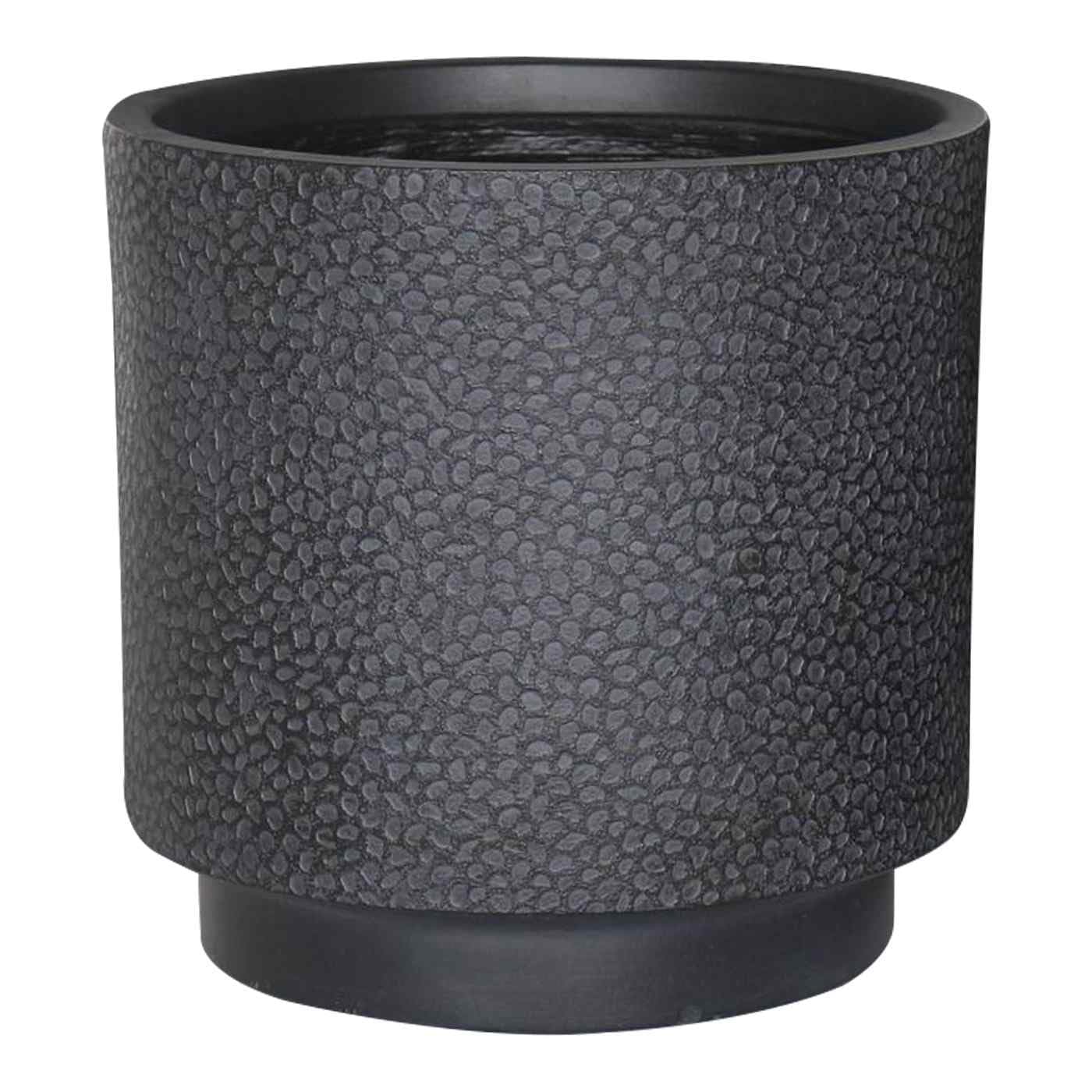IDEALIST 45cm Plant Pots Outdoor | Round Garden Planters with Drainage Holes | Black Slate Effect Reinforced Stone Planter D45 H45 cm, with Inner Top D41 cm, 56 litres