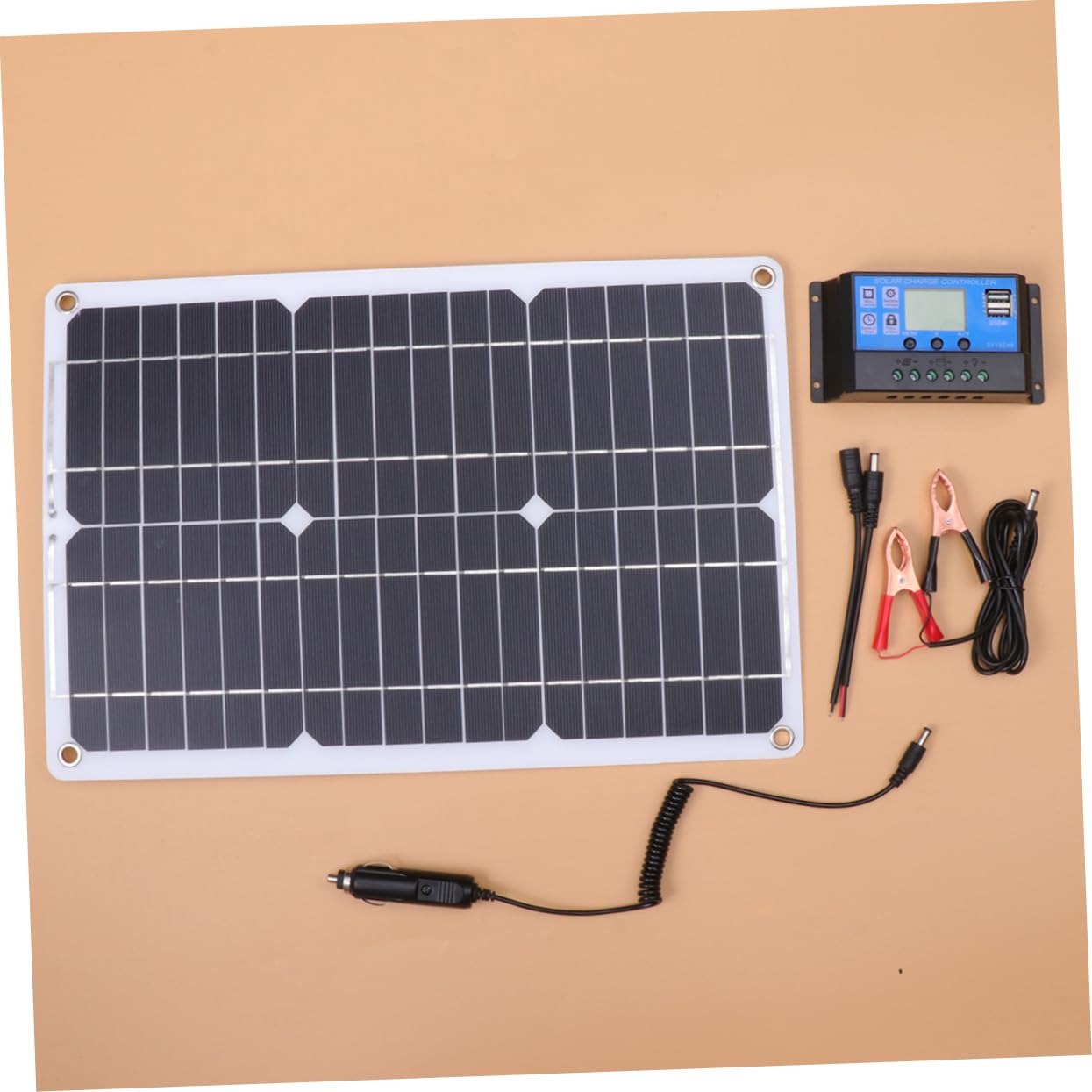 Milisten Panneau Solaire Monocristallin Charge Téléphone avec Contrôleur 18w 280x420, Semi-flexible Alimentation Extérieure, pour Activités en Plein Air